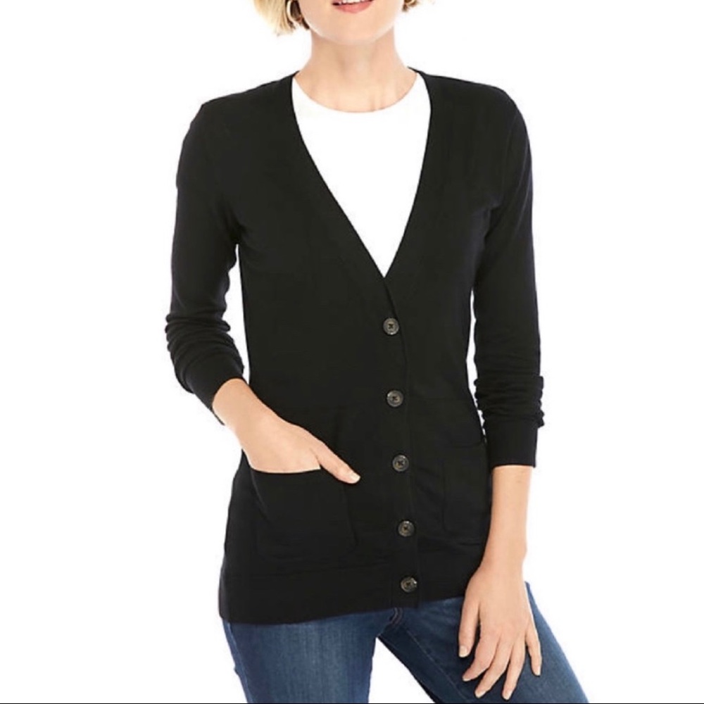 JOSEPH A. Boyfriend Button Up V-Neck Cardigan